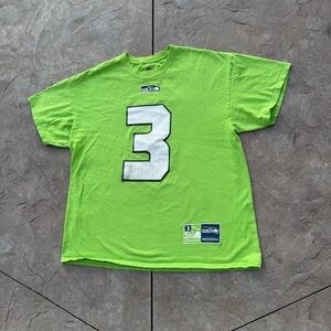 Majestic Seattle Seahawks Russell Wilson Neon Green T-Shirt XL